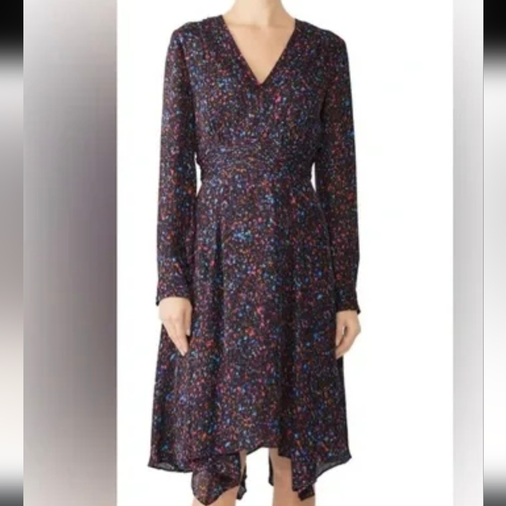 Parker Black Floral Chiffon Dress